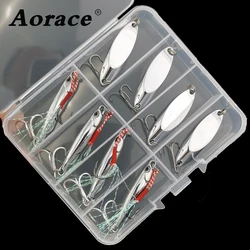 Aorace señuelos spinner plateados y Wobbler para pesca deportiva