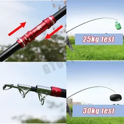 Caña telescópica de carbono para pesca de larga distancia barco