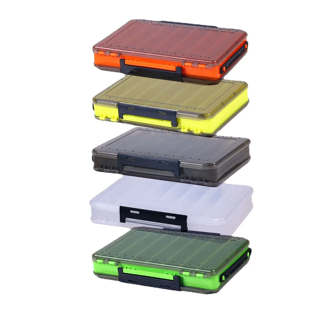 Caja de engranajes de pesca de doble cara, caja de almacenamiento con divisores extraíbles, pesca al aire libre multifuncional portátil - imagen 5