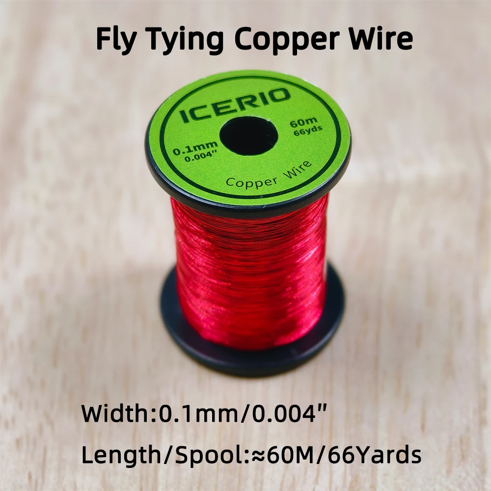 Wifreo-alambre de cobre ultrafino para atar moscas, Material de nervuras metálicas, moscas secas, zumbador Jonh de cobre, hilo para atar el cuerpo de Ninfa, 0,004 ′′ - imagen 2