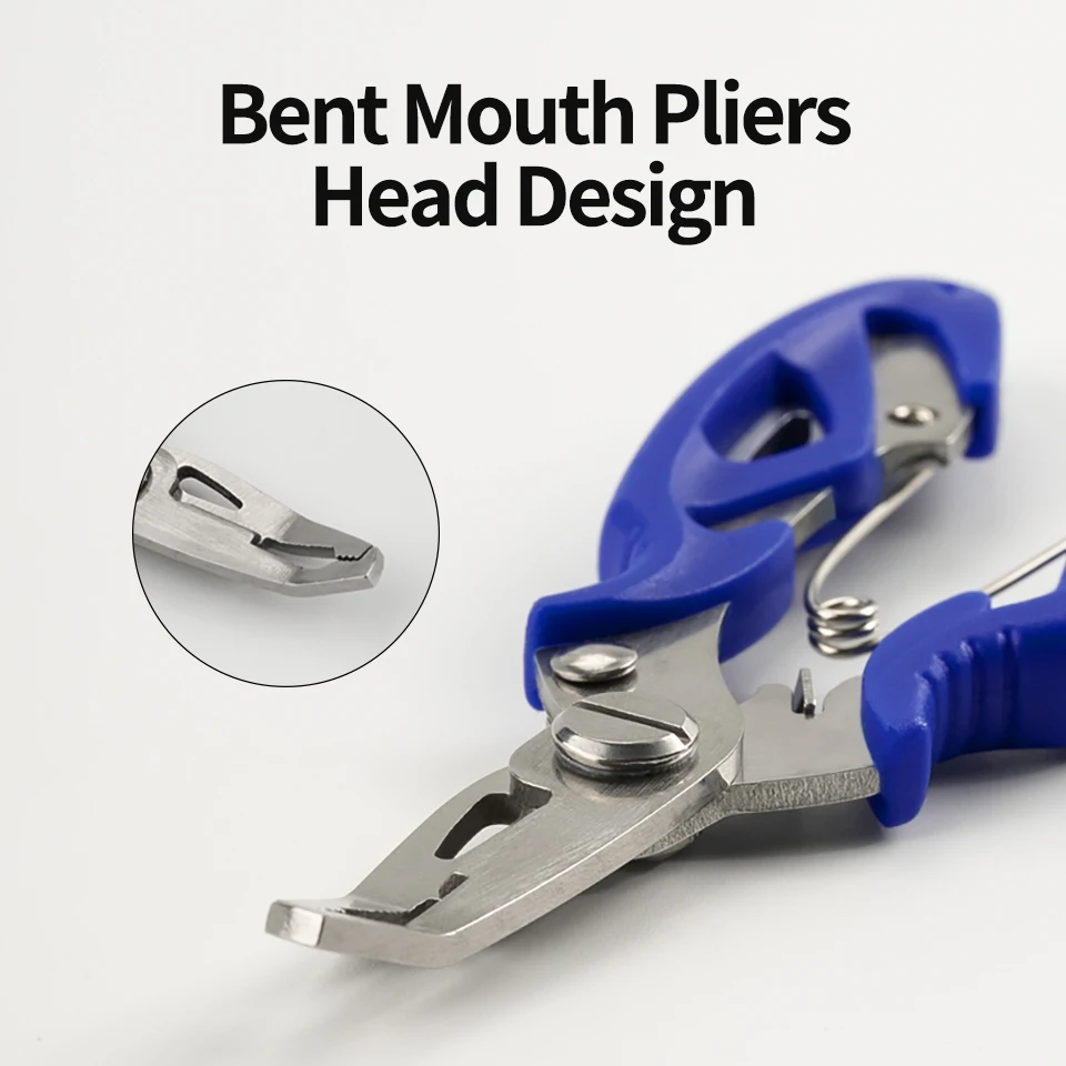 Juego de alicates para Señuelos de Pesca, tijeras, pestillo de resorte de retorno, diseño curvo, mango cómodo, alicates de punta de aguja, herramienta multifuncional de águila - imagen 3