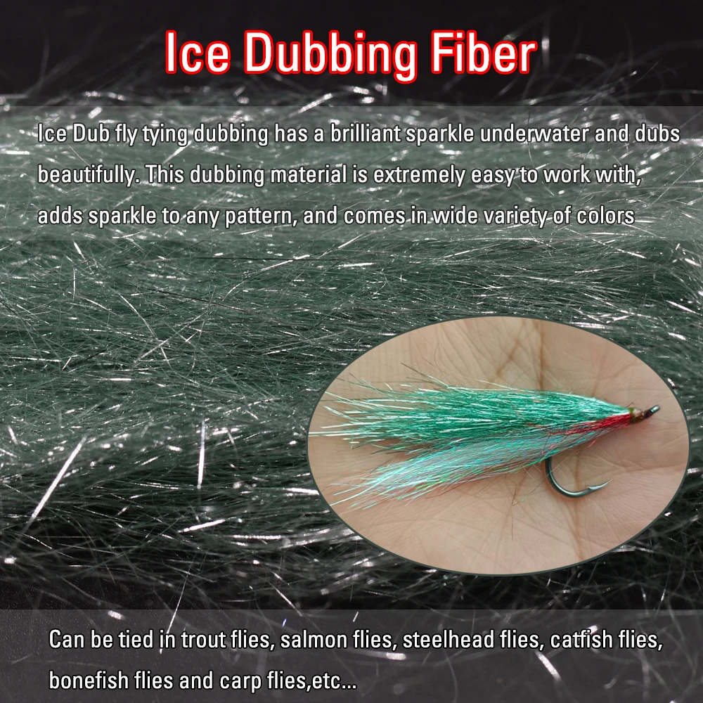 ICERIO, 1 paquete, 6,5 cm/8cm de largo, dobladillo de hielo, Material para atado de moscas, ala de hielo fina Flash para serpentinas, Baitfish Mnnow, moscas de aguas saladas - imagen 3