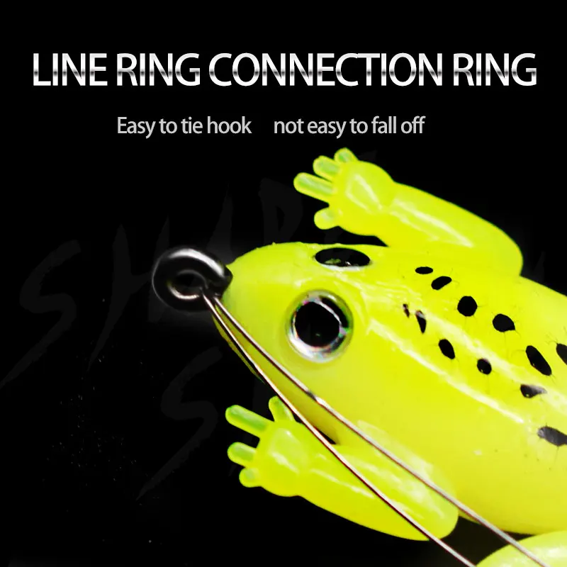 Señuelo de Pesca de rana blanda, cebo Artificial de silicona con un solo gancho, aparejos de Pesca, 4 piezas - imagen 3
