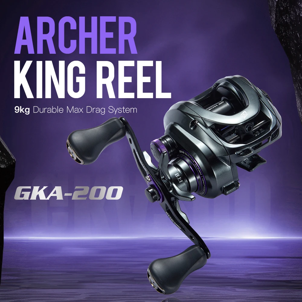 SOLOKING GKA200 Pro Baitcasting Reel Fishing Reels7.1/8.1 Gear 9KG Drag Power 6+1 BB Drag Clicker Sound Baitcaster Reel Betriel