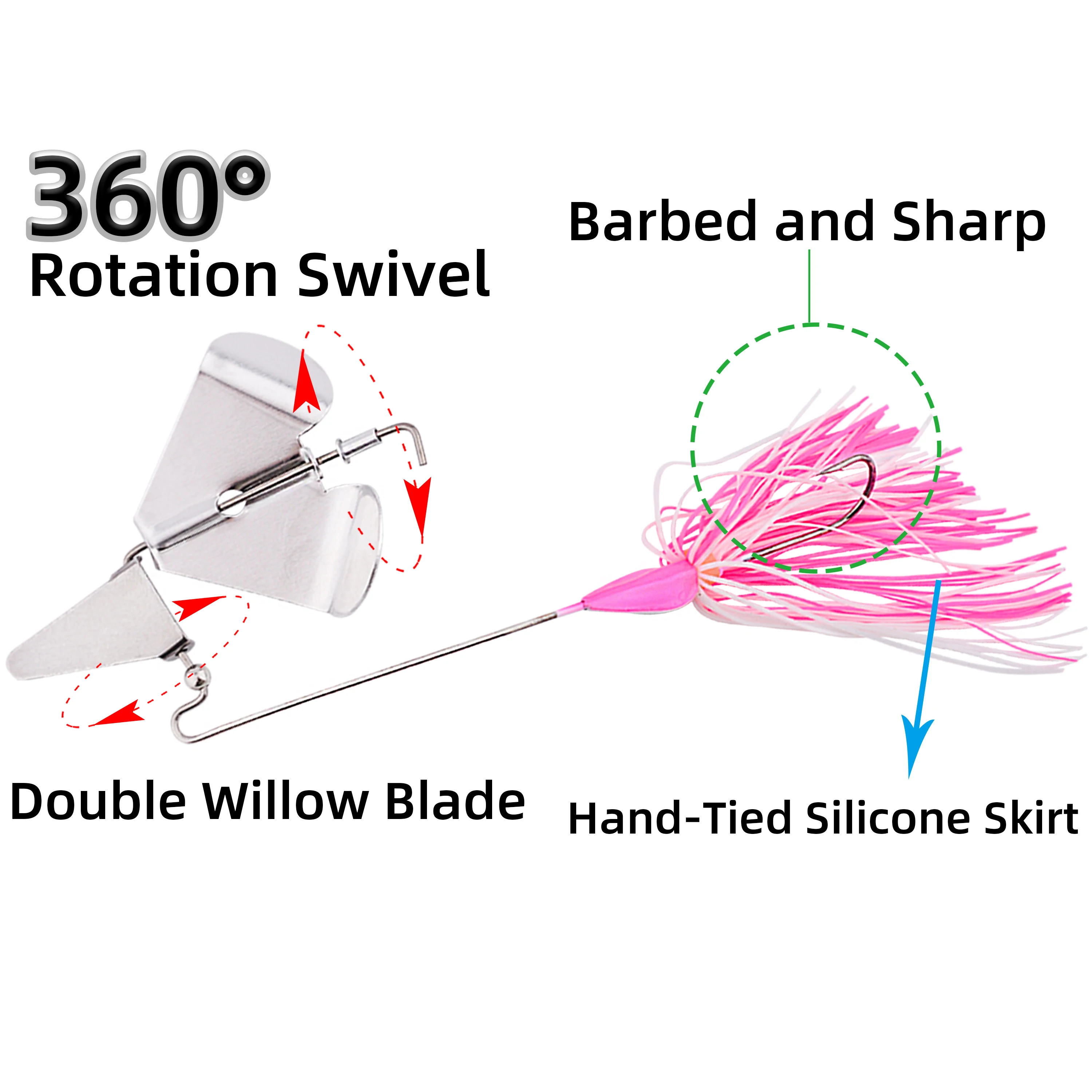 10 unids/set Chatterbait Señuelos de Pesca Kit Spinner cebo de Pesca sin malezas Buzzbait Wobbler Pesca Crankbait para lubina Pike Swimbait - imagen 5