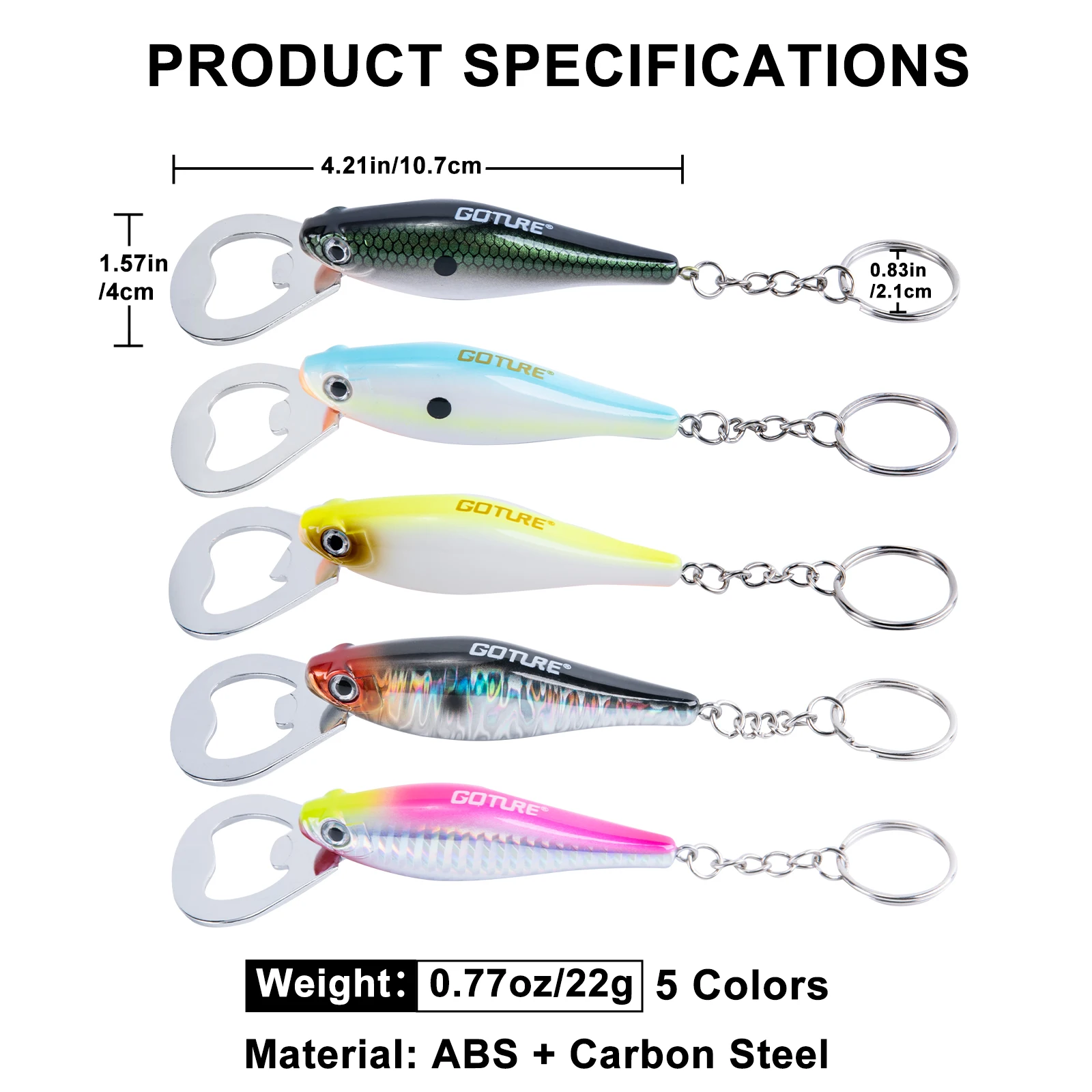 Goture-abridor de botellas multifuncional de acero inoxidable, diseño con forma de señuelo de pescado, abrelatas, abridor de botellas de cerveza, herramienta pequeña para el hogar - imagen 5