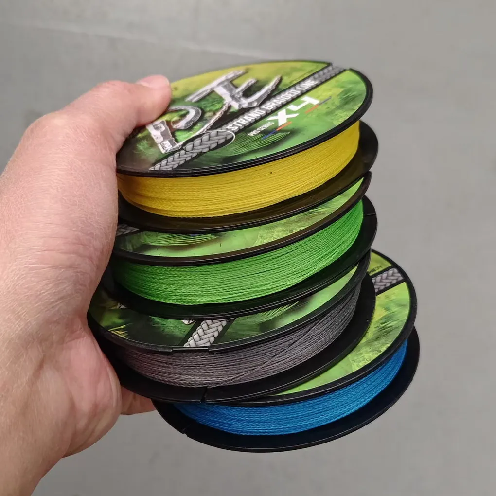 Línea de pesca de 4 hebras, línea de pesca de PE trenzada de 100M, línea de pesca fuerte, multifilamento, herramienta de sedal duradera