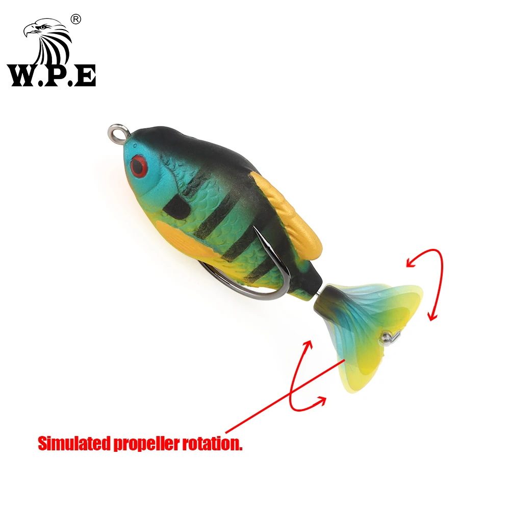 W.P.E 1 Uds. Señuelo de Pesca 75mm 10 colores señuelo suave falso señuelo TopWater simulación flotante cebo Artificial aparejos de Pesca Pesca - imagen 4
