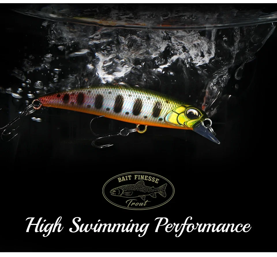 TSURINOYA 60mm 6,1g Señuelos de Pesca de pececillo hundido DW67 60S Jerkbait Stream Bass trucha cebo Mini Crankbait Wobblers aparejos de pesca - imagen 4