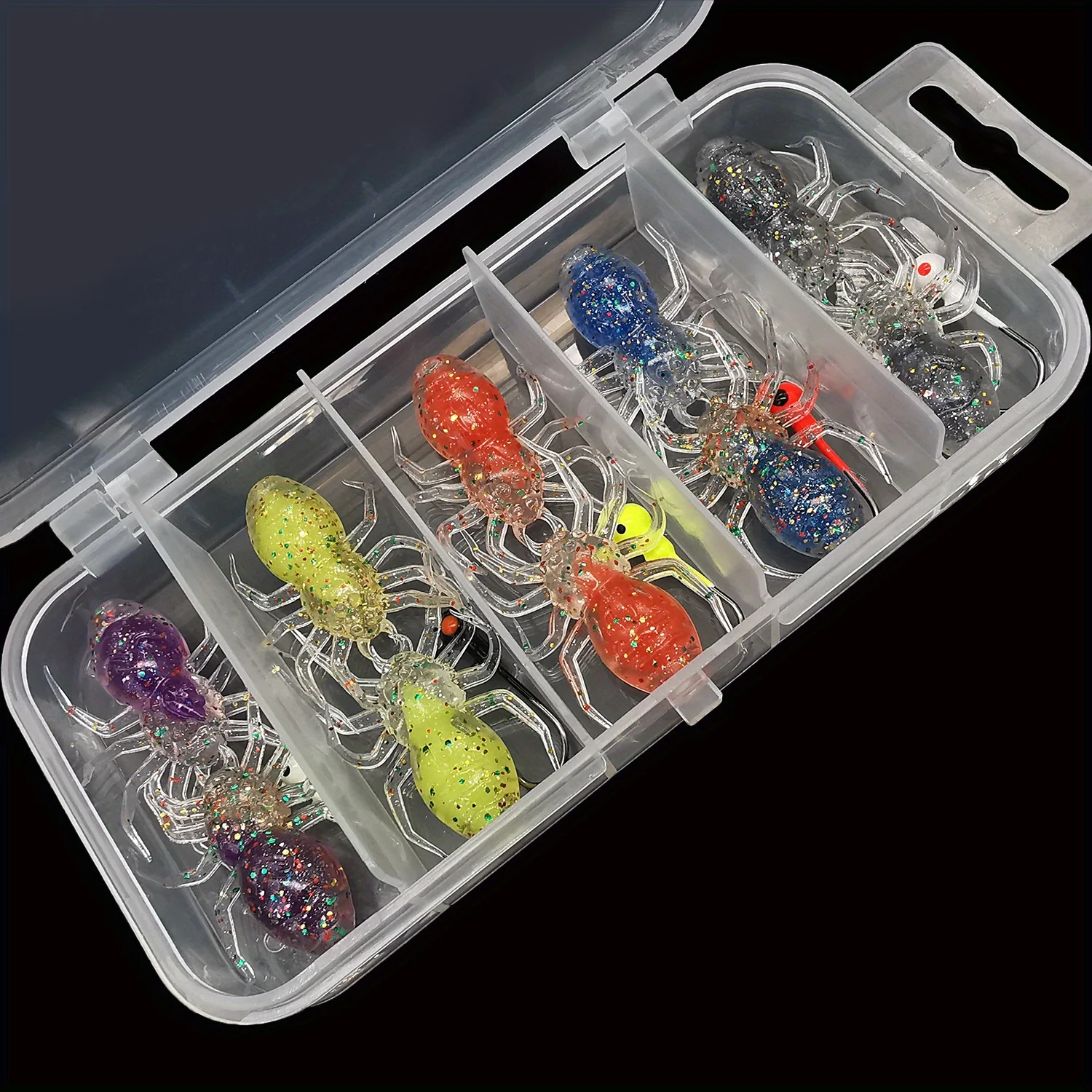 ANFS 15 Uds juego de señuelos de pesca-10 Uds cebo Artificial suave con 5 uds 1g gancho de plomo para pesca en agua dulce y salada - imagen 2