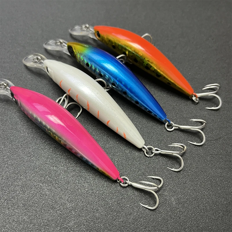 Señuelo de pesca de fundición larga, Wobbler rodante que se hunde, pececillo pesado, 70mm, 15g, agua salada, lubina, cebo Artificial, aparejos de pesca - imagen 5