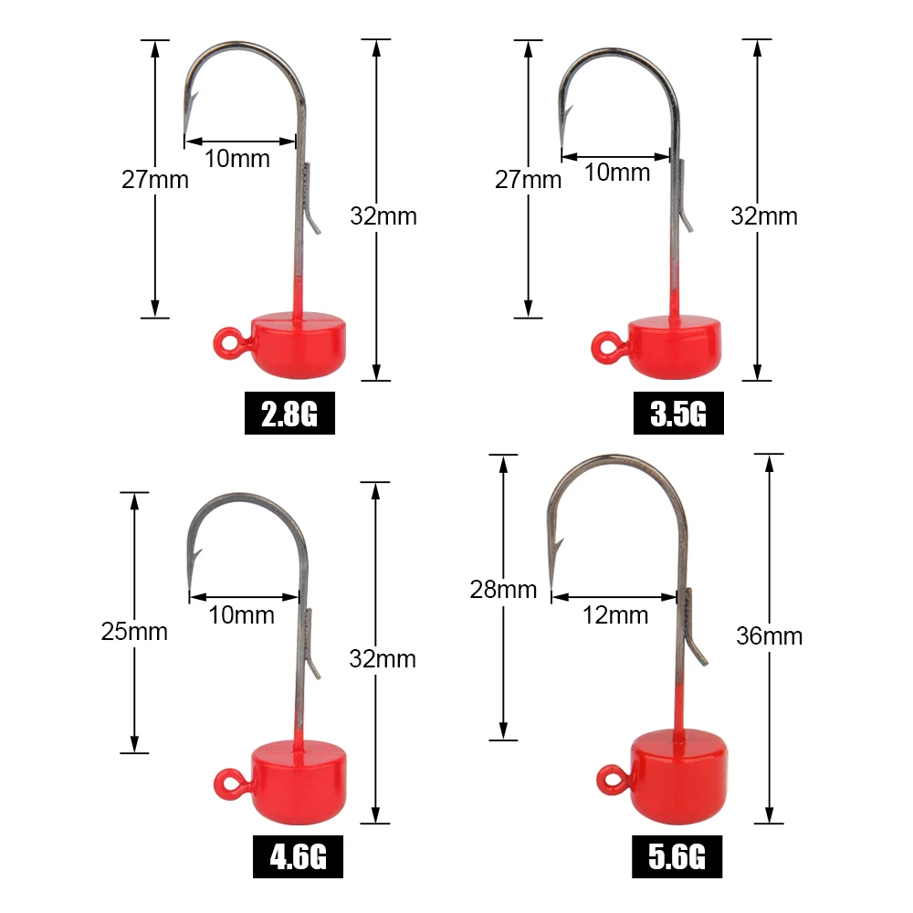 Spinpoler 2,8g 3,5g 4,6g 5,6g Power Micro Ned Rig Jig Head Ajing Rockfish Drop Shot anzuelo de pesca suave gusano Lucio trucha accesorio - imagen 5