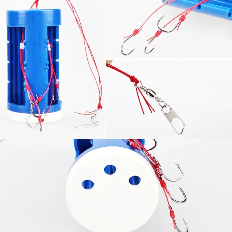 Gancho de Pesca de explosión colgante a prueba de bombas, 3 uds., para jaula alimentadora de peces/soporte de cebo de acero al carbono, conjunto de caja de anzuelos para Pesca - imagen 2