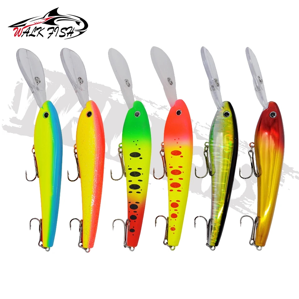 WALK FISH-señuelo de pesca de pececillos, cebo Artificial duro de fundición larga, Wobblers de pesca de Lucio, carpa, Crankbaits, aparejos de pesca, 1 piezas - imagen 4