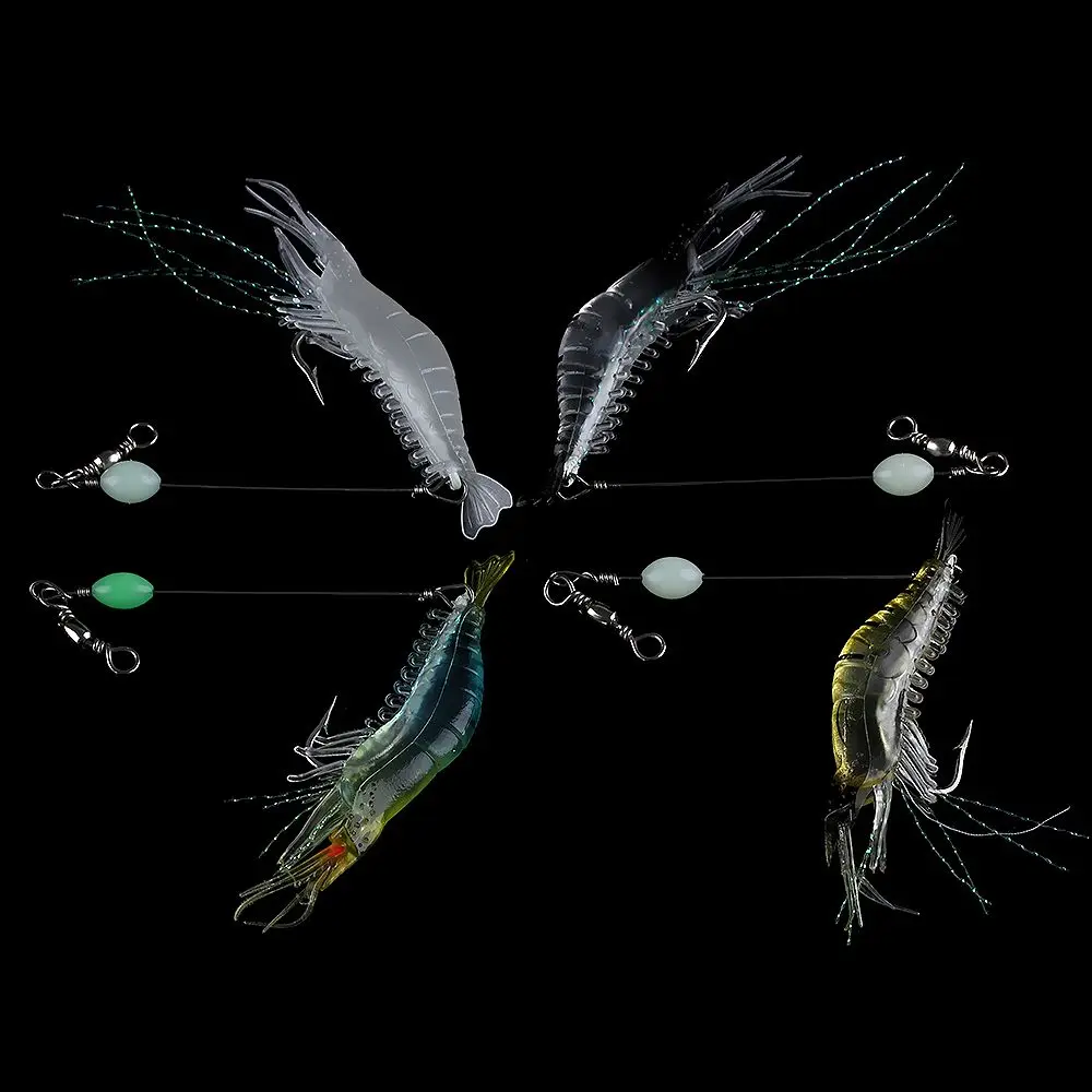 Cebo Artificial luminiscente con ojos realistas, señuelo de pesca suave con anzuelos afilados, accesorios de pesca en el mar - imagen 5