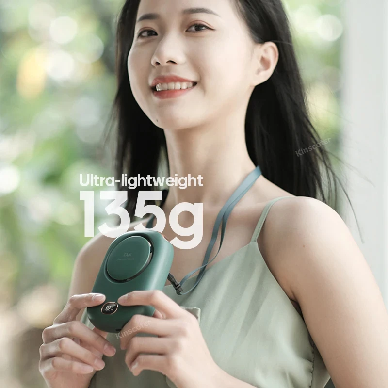 Ventilador portátil para colgar en el cuello, miniventilador de cintura de refrigeración, recargable, sin aspas, herramienta de accesorios para pesca al aire libre - imagen 2