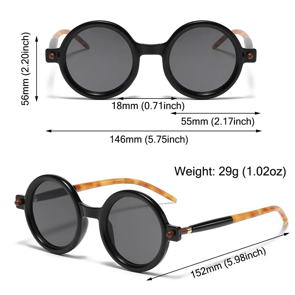 Gafas de sol literarias con montura redonda para mujer, lentes de sol Punk, ropa de calle de moda, sombras de Hip Hop para hombres, gafas planas versátiles - imagen 4