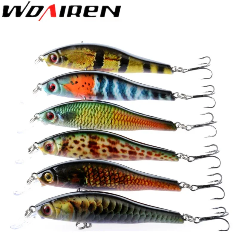 Señuelo de pesca Minnow Wobblers, 1 unidad, 9,5 cm, 11g, cebo duro Artificial, Crankbait Swimbait con anzuelos, aparejos de pesca Isca, WD-386 - imagen 4