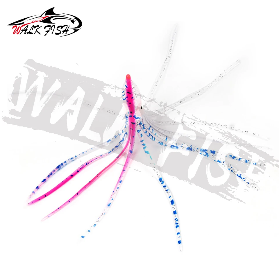 WALK FISH-señuelo de pesca suave de calamar, 5 piezas, 12cm, 4g, cebo Artificial de goma, señuelos de pulpo, wobblers para pesca de atún, cebos Kingfish - imagen 5