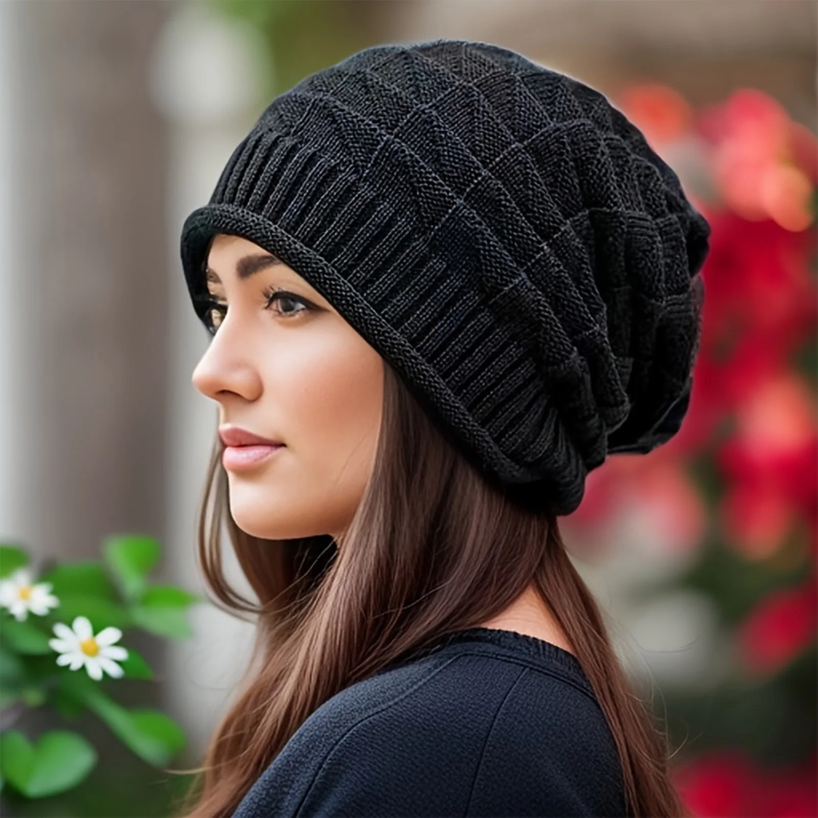 Gorro cálido de invierno para hombres y mujeres, gorro apilado de punto a prueba de viento para exteriores, gorro cálido para ciclismo, senderismo, montar, gorros de moda - imagen 5