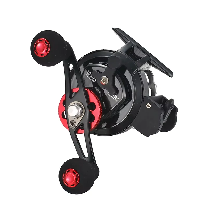 Carrete de balsa de metal lagarto para pesca con carrete de material CNC oxidado, relación de velocidad 3,6: 1 con mango de metal y perilla EVA - imagen 5