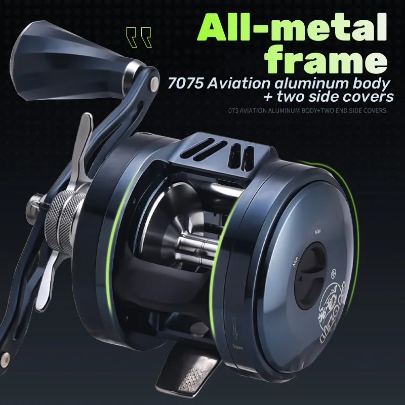 Lizard Marco y perilla de aleación de aluminio carrete de jigging agua dulce y agua salada disponibles Sistema de frenos magnéticos Arrastre máximo 10 kg - imagen 3