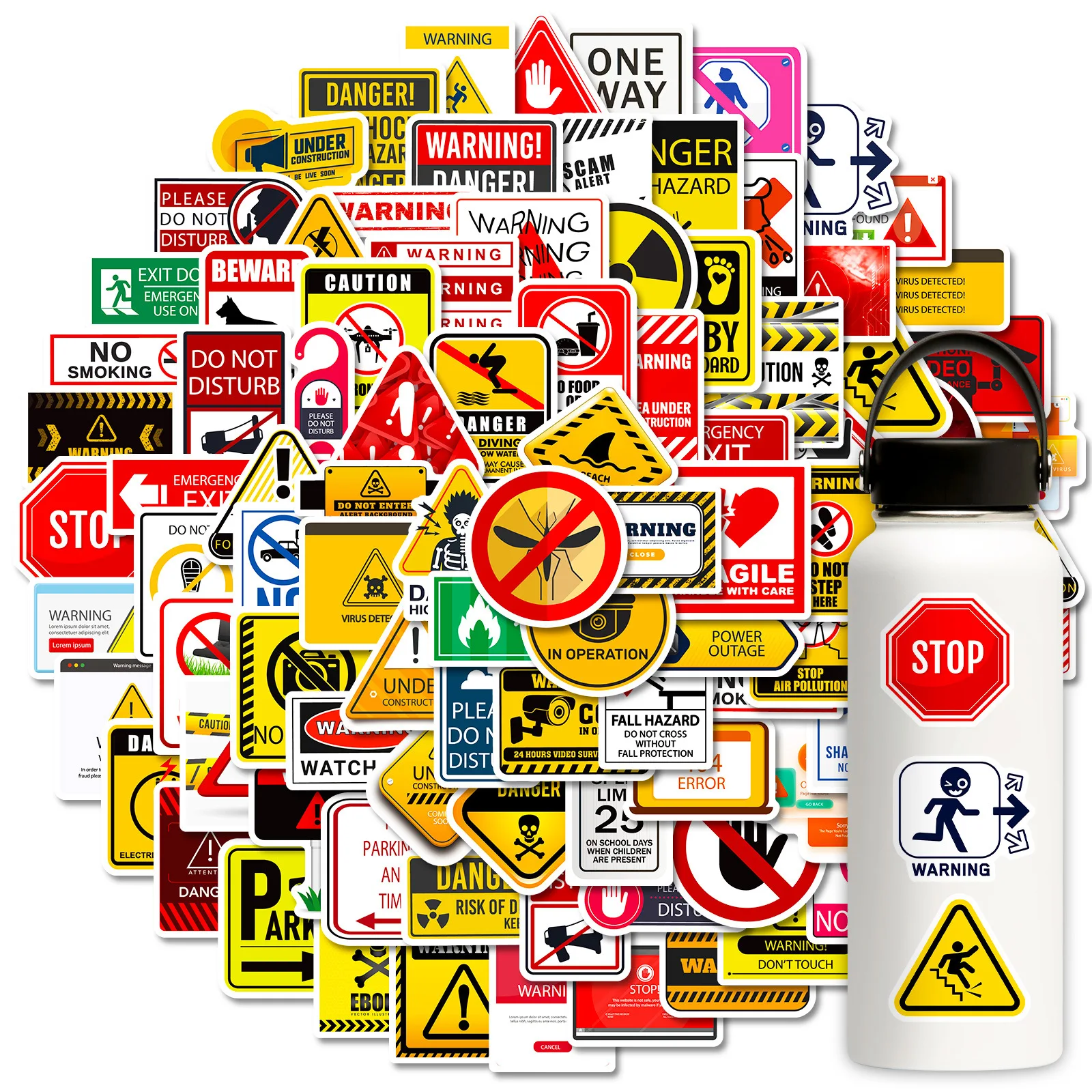Pegatinas Danger Banning – Advertencia Vintage para Pesca - imagen 2