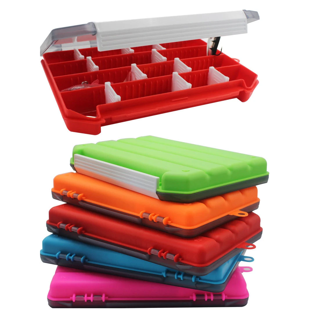 Caja de cebo insertada de una sola capa de seis colores, caja grande de almacenamiento de señuelos de cuatro rejillas, caja de equipo de pesca multifuncional para herramientas - imagen 5