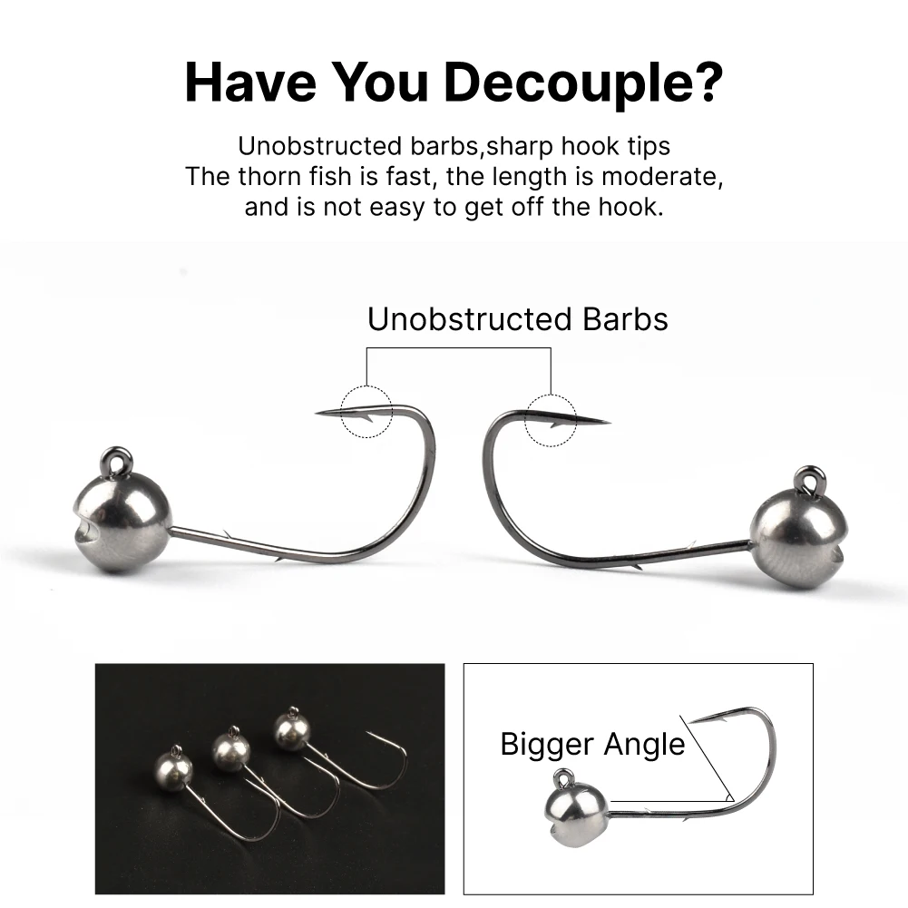 Elite TG 5/10 Uds cabeza de plantilla redonda ligera, 1g ~ 3g perca de Jigging lento tipo Crappie Rockfish señuelo suave MANTIS AJING gancho de tungsteno - imagen 3