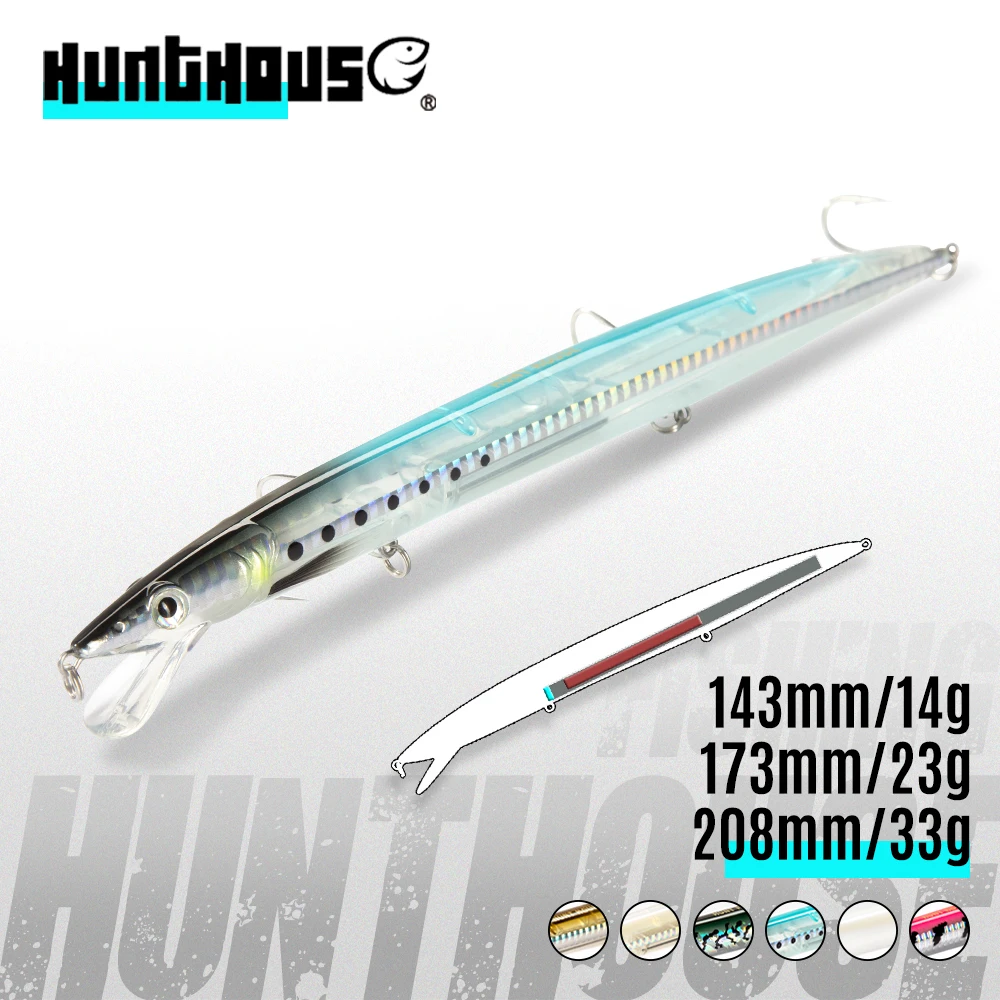 Hunthouse Sandeel Minnow Jerkbait flotante para lubina - imagen 5
