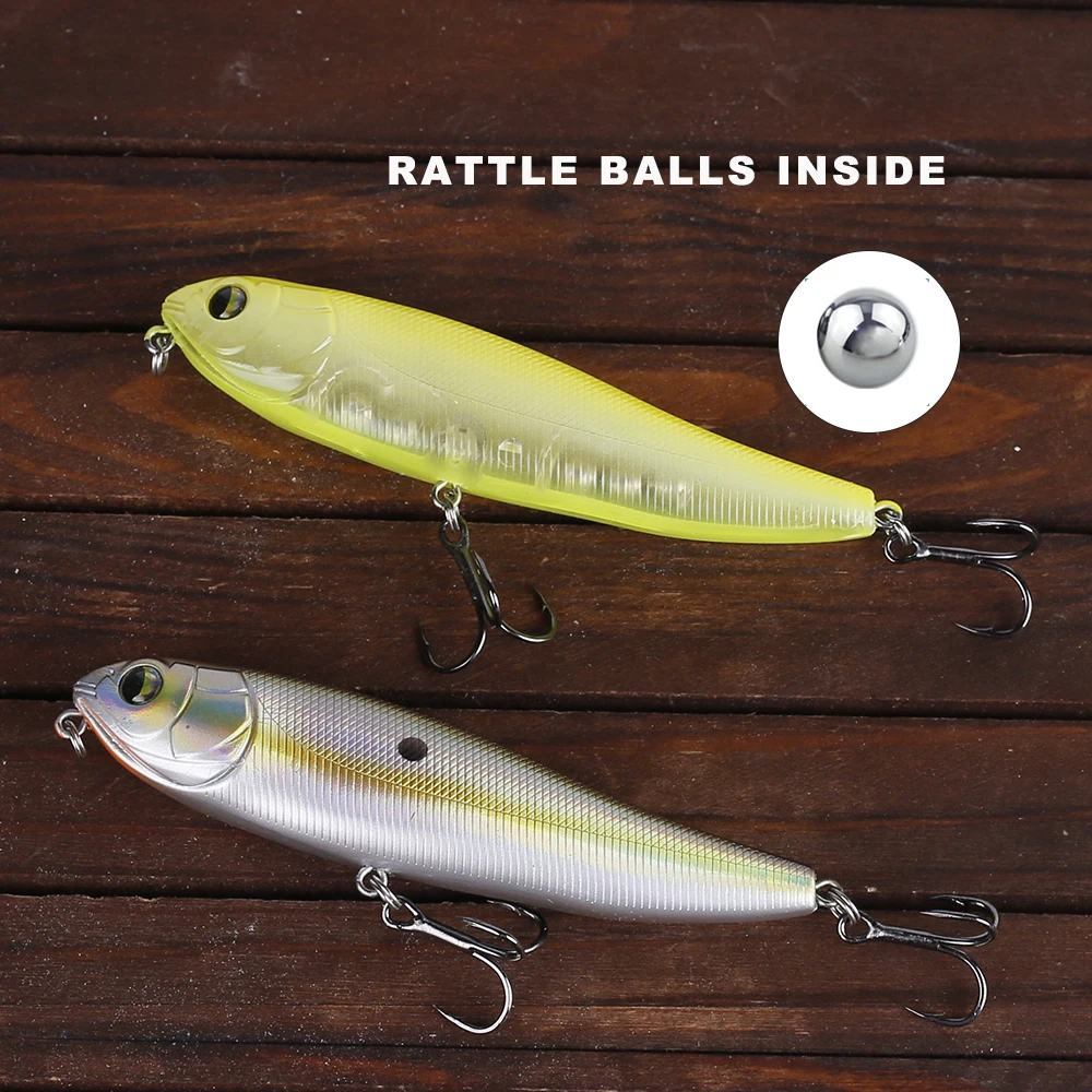 CCLTBA-señuelo de lubina Topwater, cebo duro Wobbler Pencil Bait Walking the Dog, Señuelos de Pesca poco profundos, 10cm, 14,5g - imagen 4