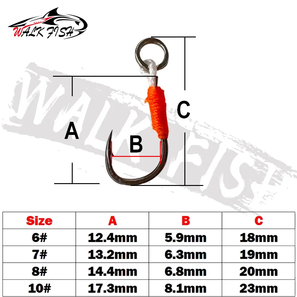 WALK FISH-señuelo de Pesca de 10 piezas, anzuelo de cebo duro, bricolaje, señuelo de asistencia, con púas, de acero de alto carbono - imagen 5