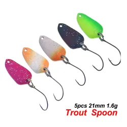 Señuelos de pesca para trucha 5 piezas spinners UV 21 mm ultraligeros