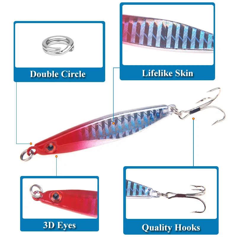 Iron Plate Road Ya cebo falso de lanzamiento lejano, pez de plomo brillante, perca cruzada, productos de equipo de pesca 14g/21g - imagen 4