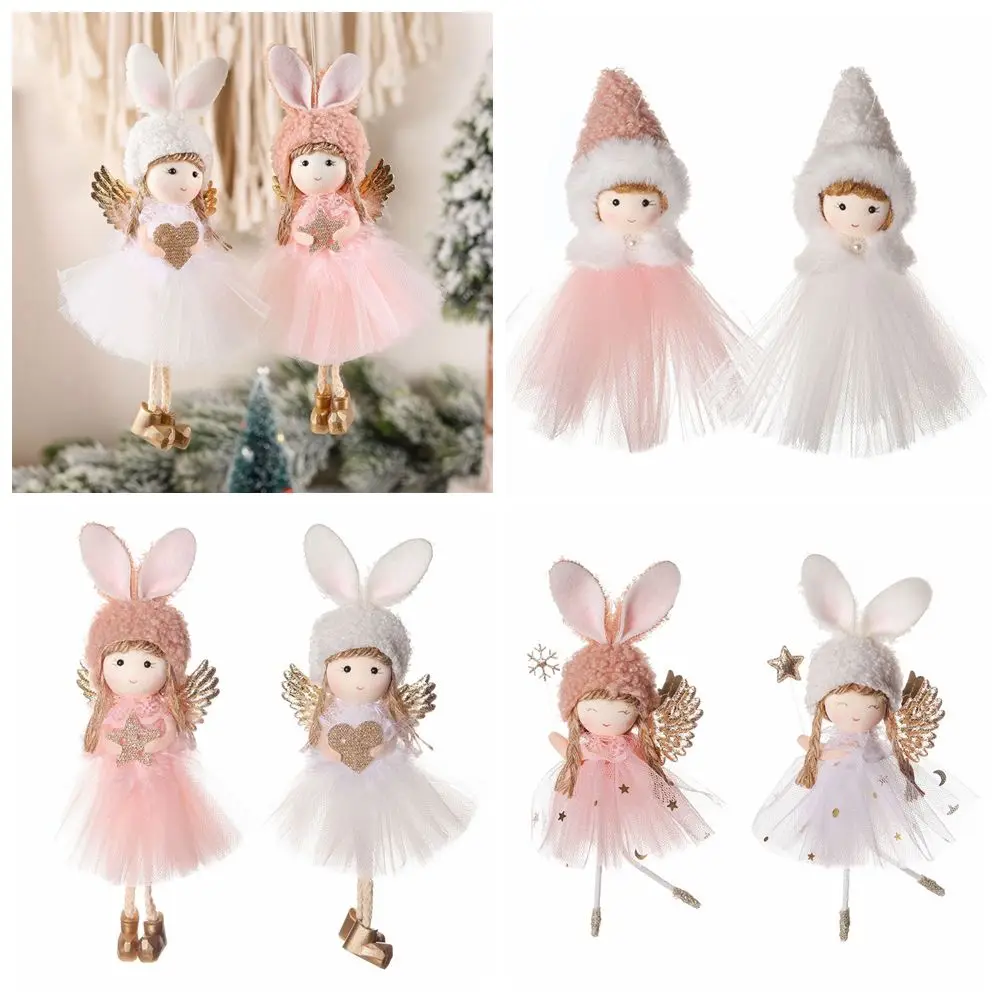 Decoraciones colgantes de Navidad, muñeco de niña ángel, juguetes de peluche, adornos de árbol de Navidad, colgantes, suministros de fiesta, regalos de adorno - imagen 2
