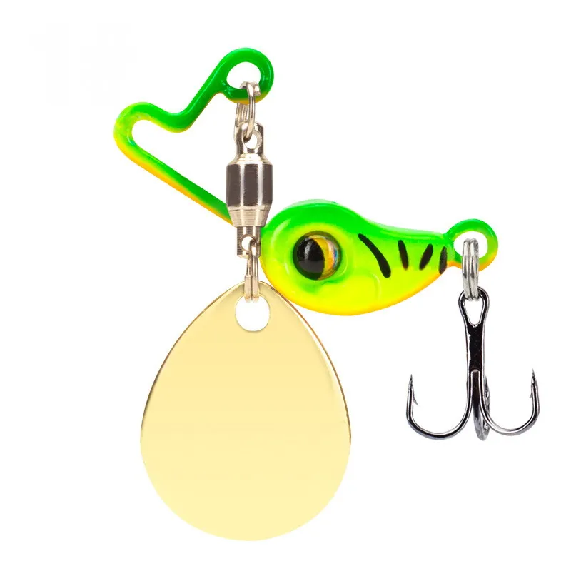 5 uds 4g 8g cuchara giratoria plantilla de Metal cebo VIB hoja de hundimiento anzuelo triple giratorio Spinnerbait Pesca Lucio carpa señuelo de Pesca de mar