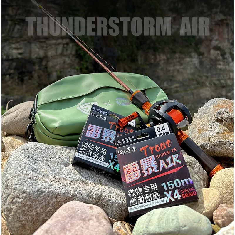 24 LSP Thunderstorm Air 4X PE línea de Pesca trenzada 4 hebras 150M/50M línea multifilamento Linhas Pesca para corriente - imagen 5