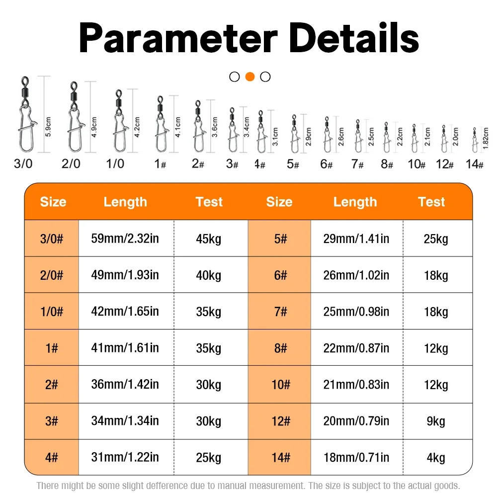 THORFORCE 50 Uds accesorios de pesca de Lucio conector Pin rodamiento giratorio de acero inoxidable señuelo para anzuelo giratorio aparejos - imagen 3