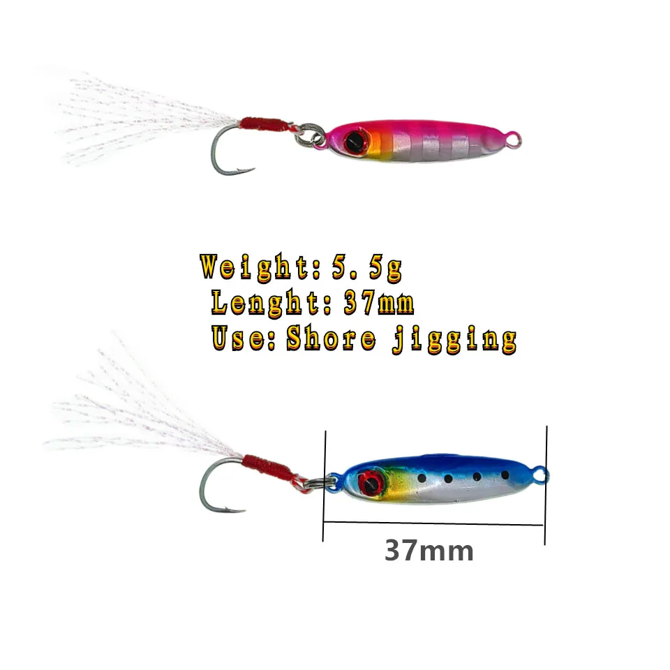 SWOLFY-señuelo de pesca de Microjigging, minicebo Artificial Isca con un solo gancho, accesorios de pesca, 5,5g/32mm, 1 unidad - imagen 5