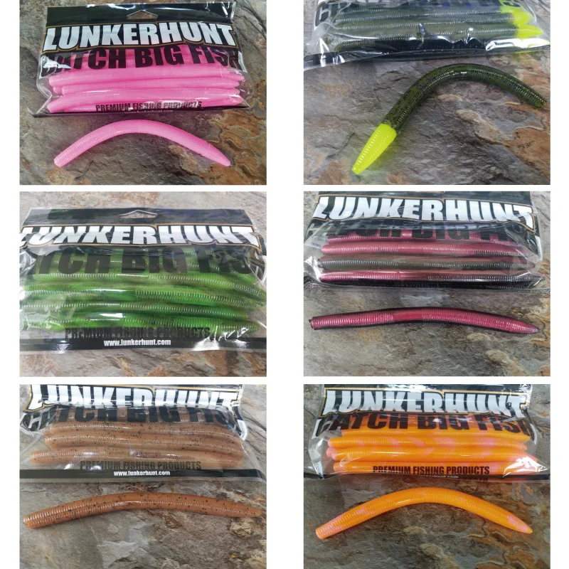 US Langke-Cebo blando para pesca de agua dulce, gusano de fideos, LUNKERHUNT, carretera de alta gravedad salada - imagen 4