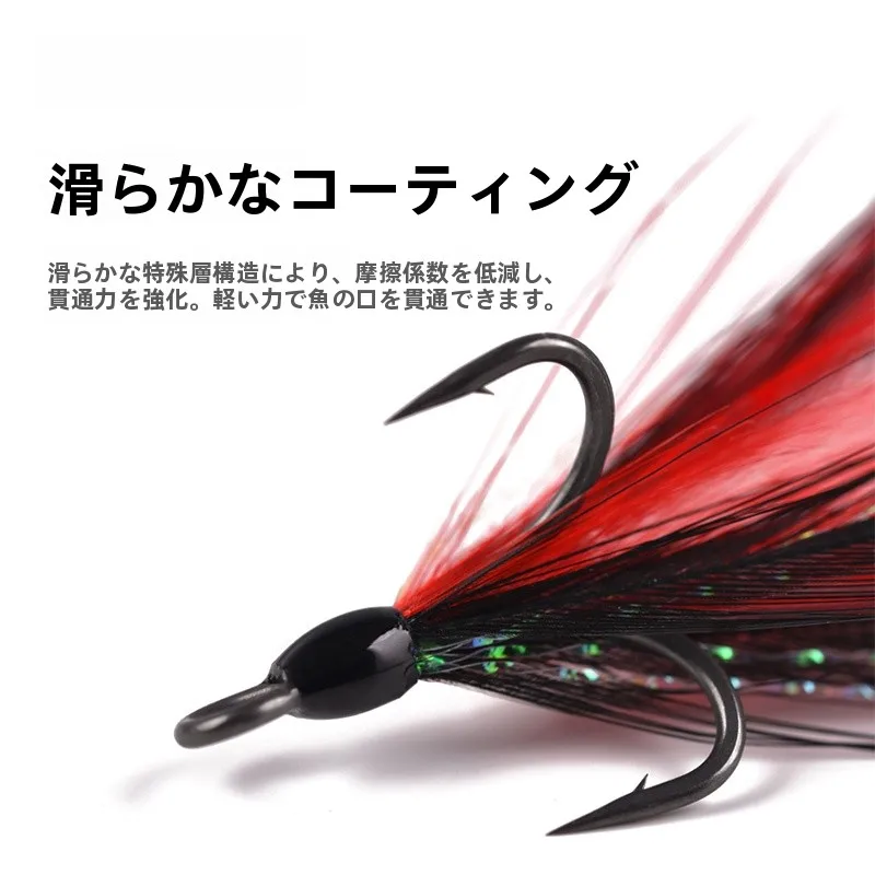 Ganchos de fiing de plumas mejorados con pliegue en T BKK con púas para fiing de mar y agua libre, ganchos ligeros y duraderos para señuelo - imagen 4