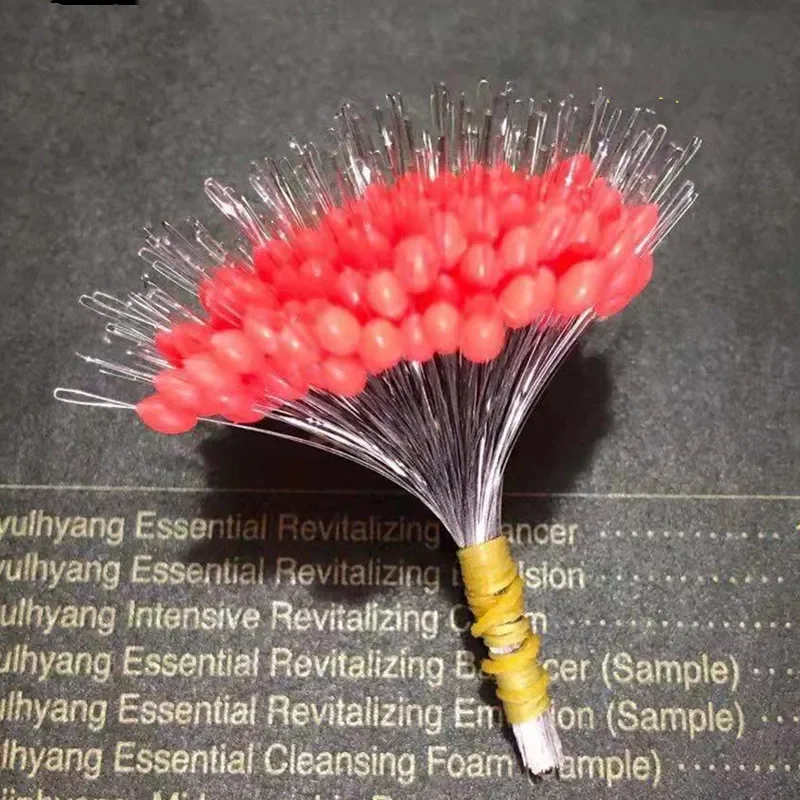 Accesorios cilíndricos para sedal de pescado, tapón de goma transparente flotante, equipo de pesca, tapón Bobber, flotador, 300 unids/lote - imagen 2