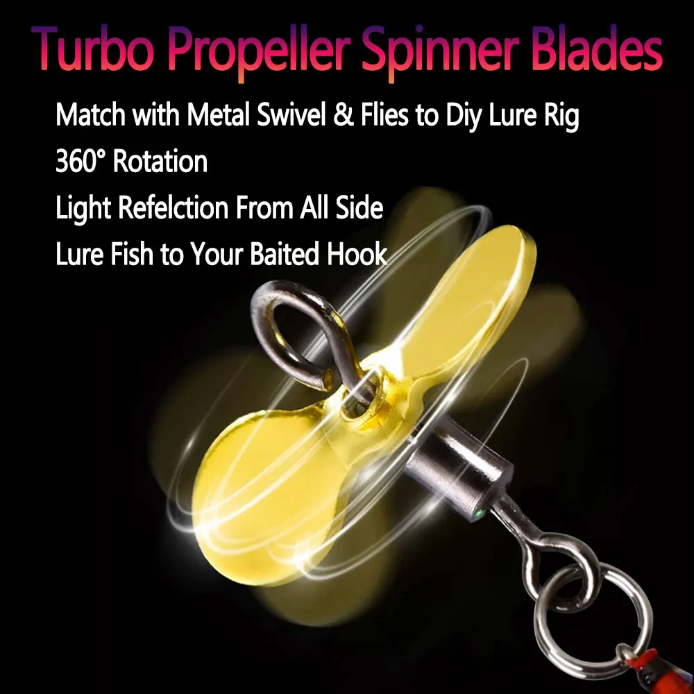 Bimoo-señuelo de pesca con hélice Turbo, 20 piezas S L, cuchillas giratorias, lentejuelas Popper, cebo giratorio, accesorios de pesca - imagen 4