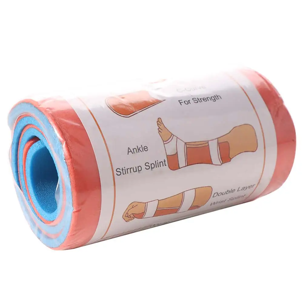 Rollo de férula de aluminio para hueso, férula ligera y reutilizable, soportes de brazo de emergencia fijos para fracturas, férula de rescate para viajes al aire libre - imagen 3