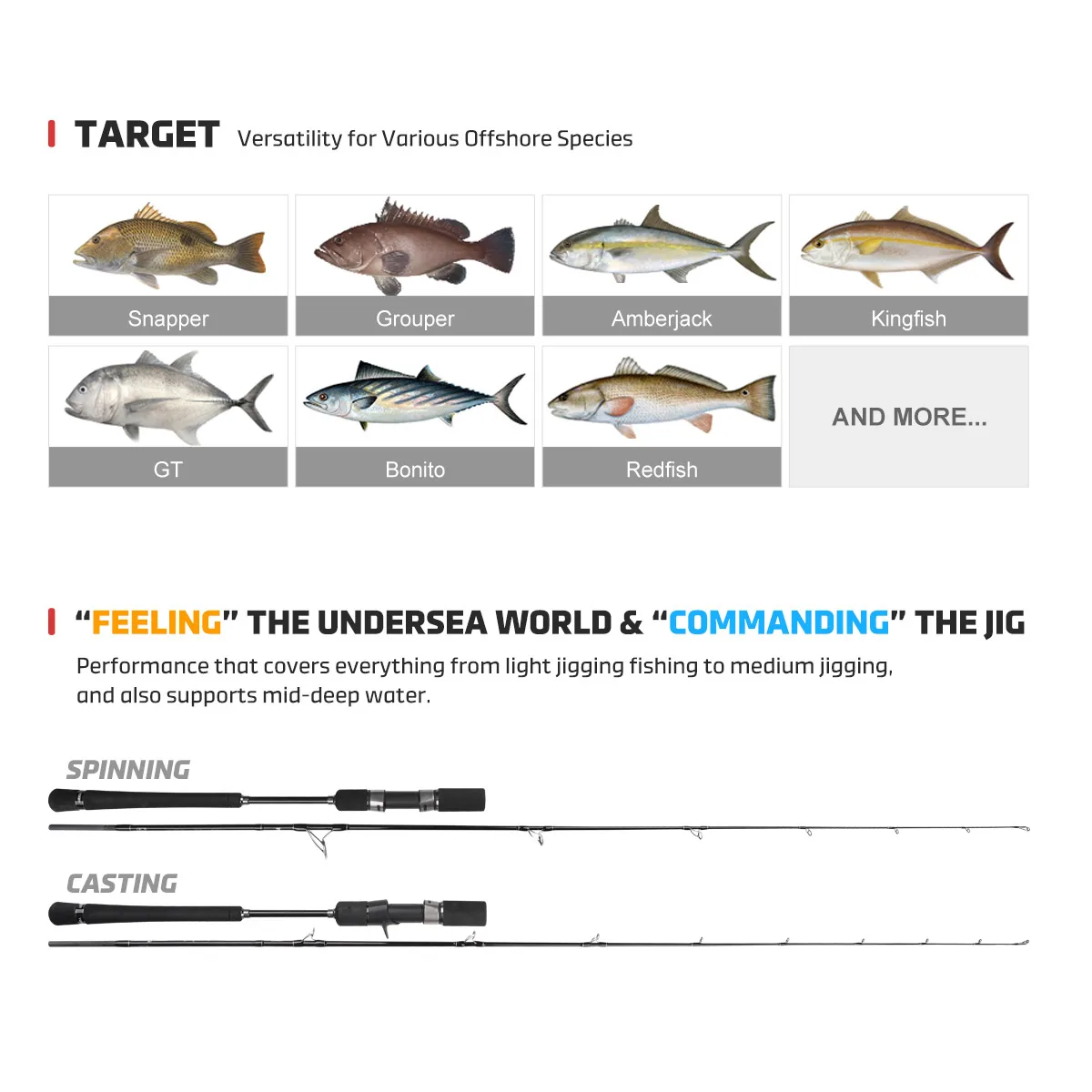 Noeby nueva caña de pescar de Jigging lento 1,83 m carbono sólido en blanco M ML alta sensibilidad Spinning Baitcast Max 10kg caña de Jigging ligera - imagen 4