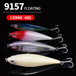 Cebo tipo lápiz de 48g y 130mm para pesca en el mar, trucha de agua salada, lubina, cebo duro Artificial, caja flotante para Wobblers, equipo Twitch