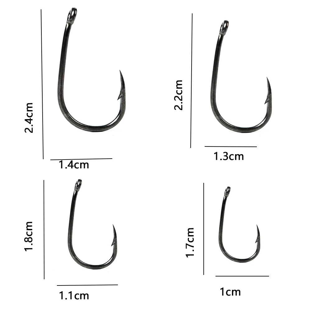 10 Uds anzuelo de anzuelo de pescado Japón aparejos de pesca con mosca de acero rico en carbono ganchos circulares gancho de carpa anzuelos de pulpo equipo de pesca parte trasera curvada - imagen 2