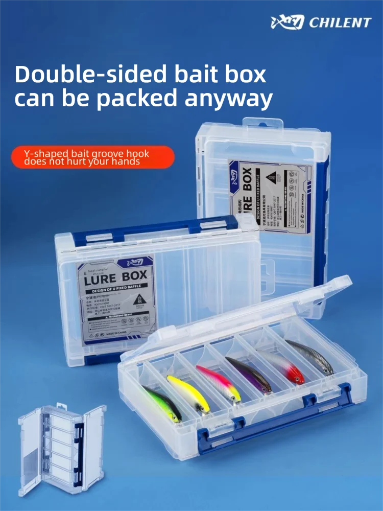 Caja de aparejos de doble cara para accesorios de señuelos, broche de almacenamiento, organizador versátil para señuelos, ganchos, cebos, broche de almacenamiento