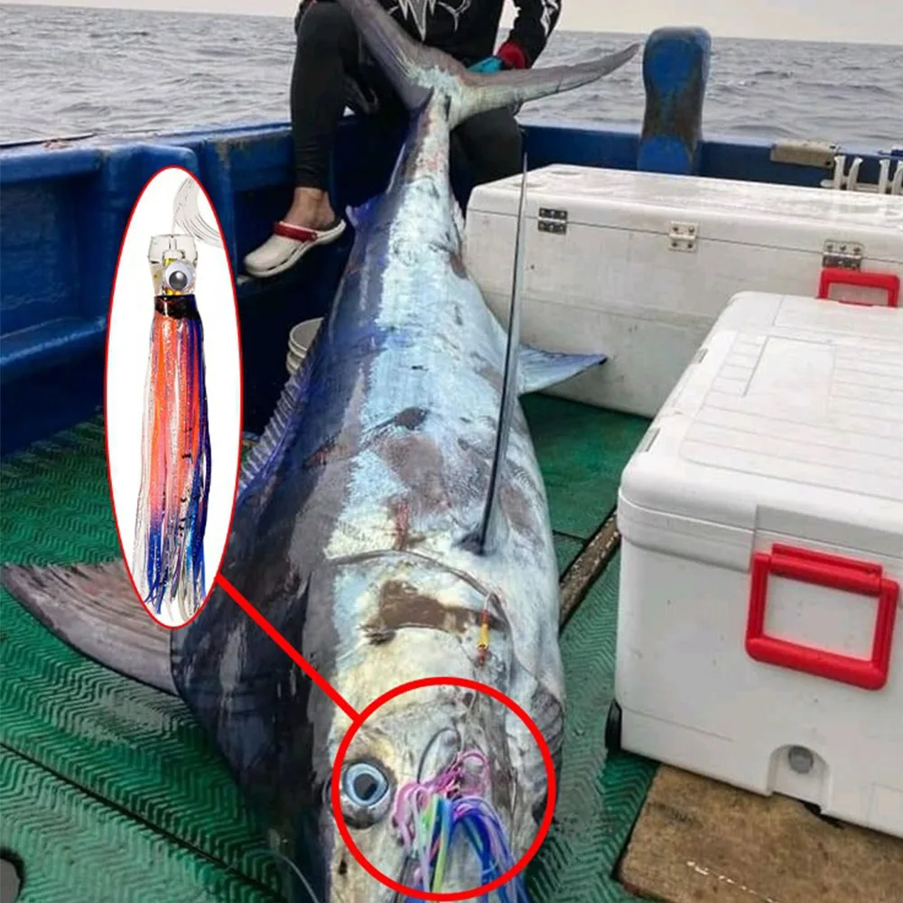 6 unid/bolsa 6 "señuelos de pez espada de pesca en barco señuelos de agua salada para Mahi Marlin Wahoo Billfish gran juego de pesca - imagen 4