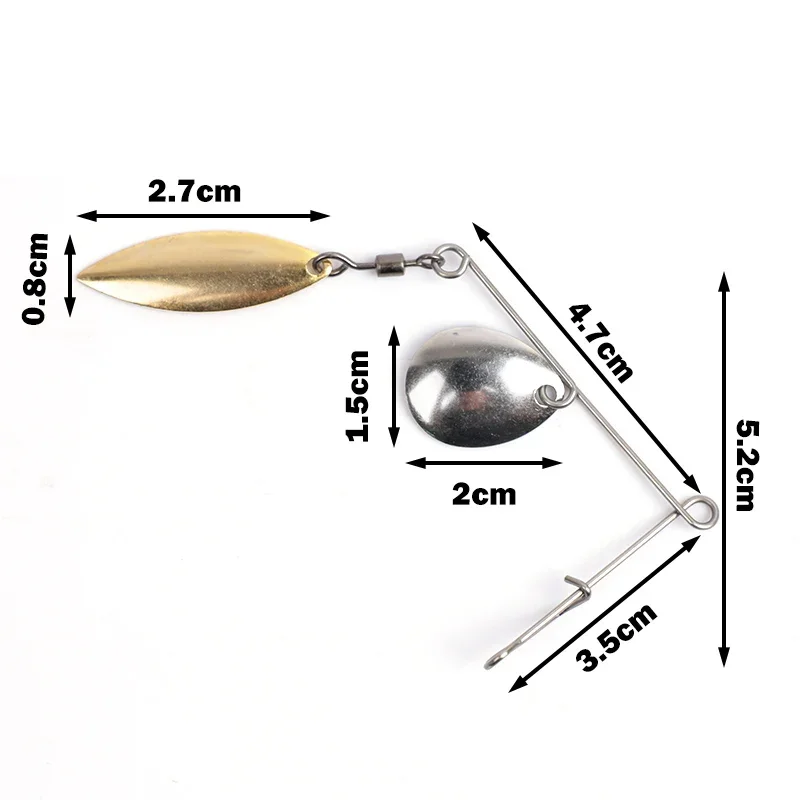 OUTKIT 5 uds 2,5g Spinner señuelo de Pesca cebo cuchara Swisher Buzzbait Bass Wire cebo Popper Vib Spinnerbait señuelos aparejos de púas Pesca - imagen 2